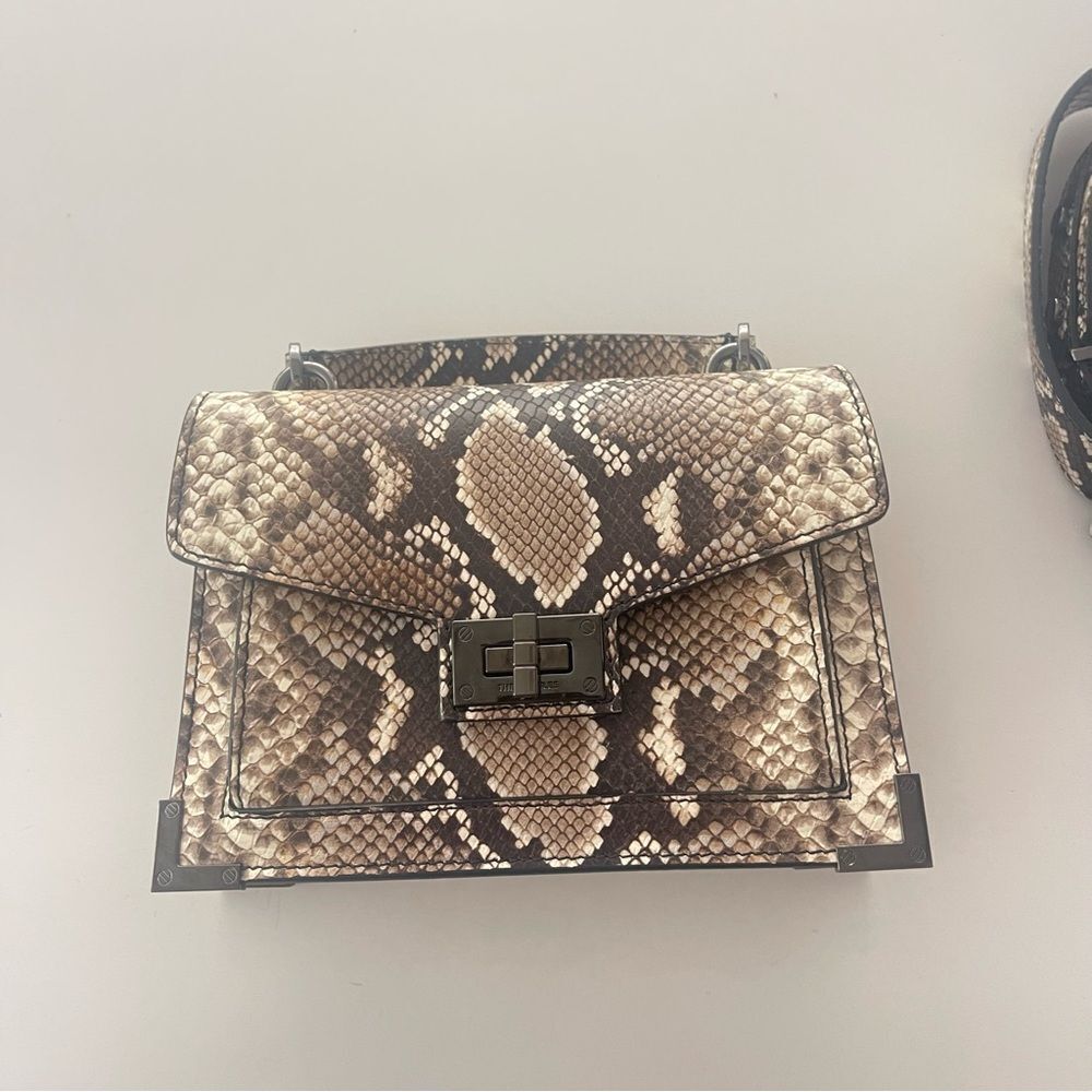 $415 The Kooples Emily Small Python Embossed Leather Handbag NWT - Picture 8 of 9